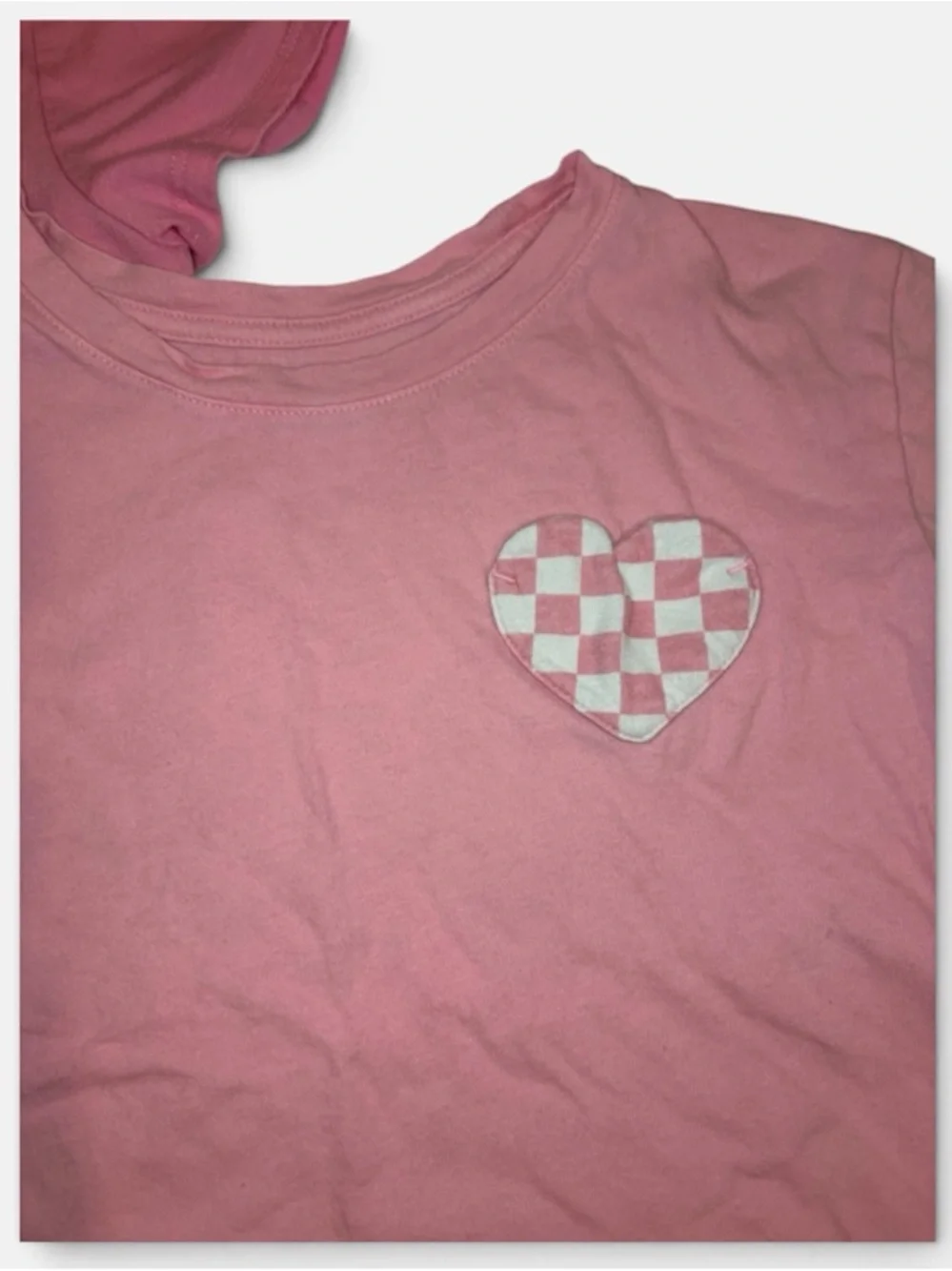 Cat & Jack Girls' Pink Short-Sleeve Tee Duo with Checkerboard Heart